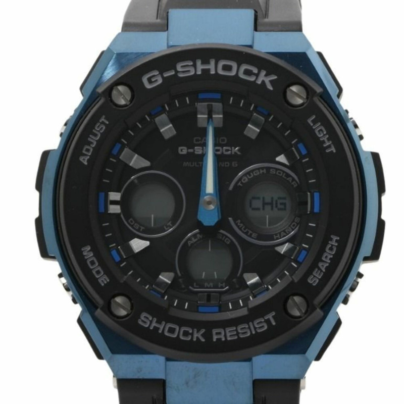 卡西歐 G-SHOCK G-STEEL 中型系列 GST-W300G-1A2JF 黑色樹脂/不銹鋼男士手錶-0