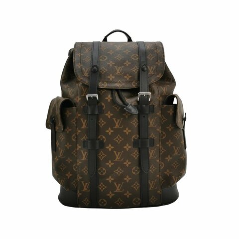 Louis Vuitton (LV) Christopher中型牛皮Monogram印花垂蓋雙肩包晶片款