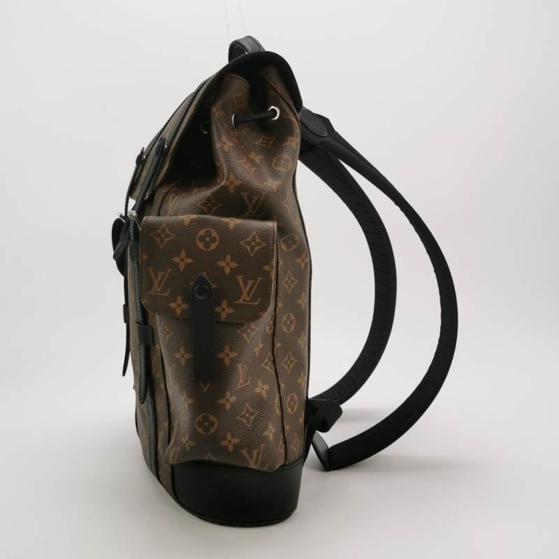 Louis Vuitton (LV) Christopher中型牛皮Monogram印花垂蓋雙肩包晶片款-2