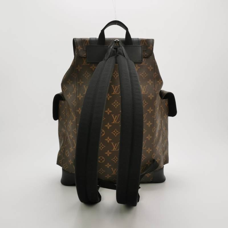 Louis Vuitton (LV) Christopher中型牛皮Monogram印花垂蓋雙肩包晶片款-4
