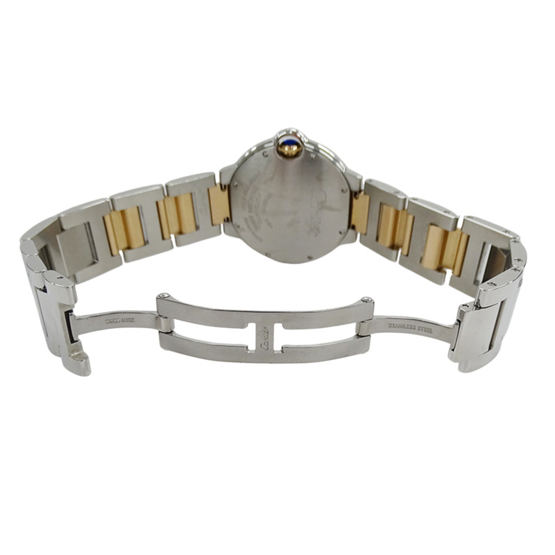 卡地亞 Ballon Bleu 男孩自動腕錶，鑲嵌 11 顆鑽石，不鏽鋼 (SS) 和玫瑰金 (PG)，型號 WE902031。-3