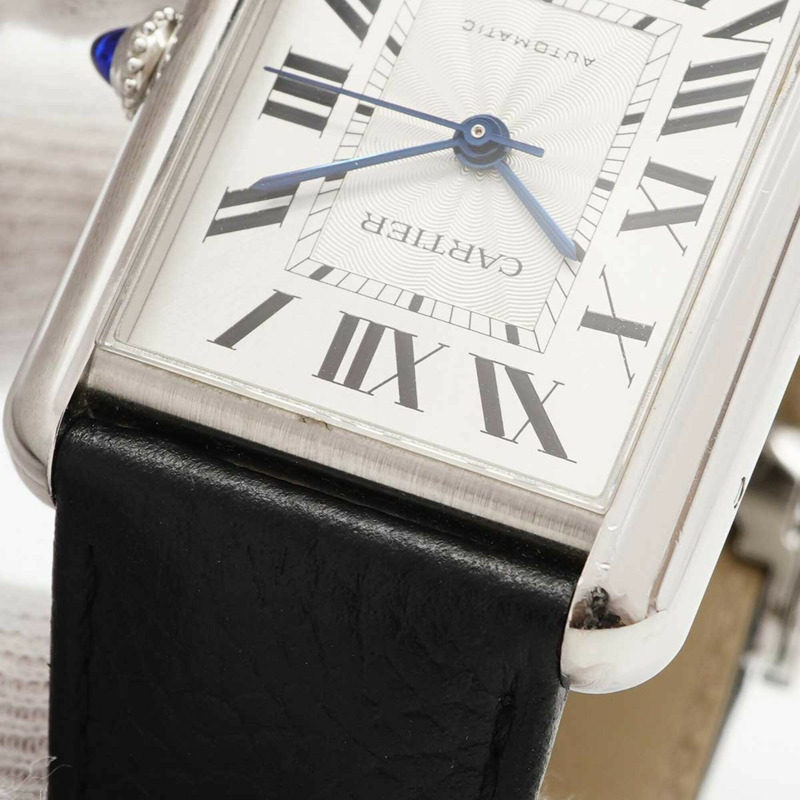 卡地亞 Tank Must XL WSTA0040 銀色錶盤男士腕錶-6