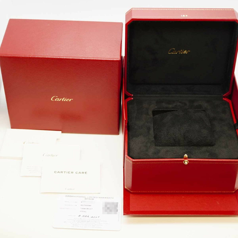 卡地亞 Tank Must XL WSTA0040 銀色錶盤男士腕錶-9