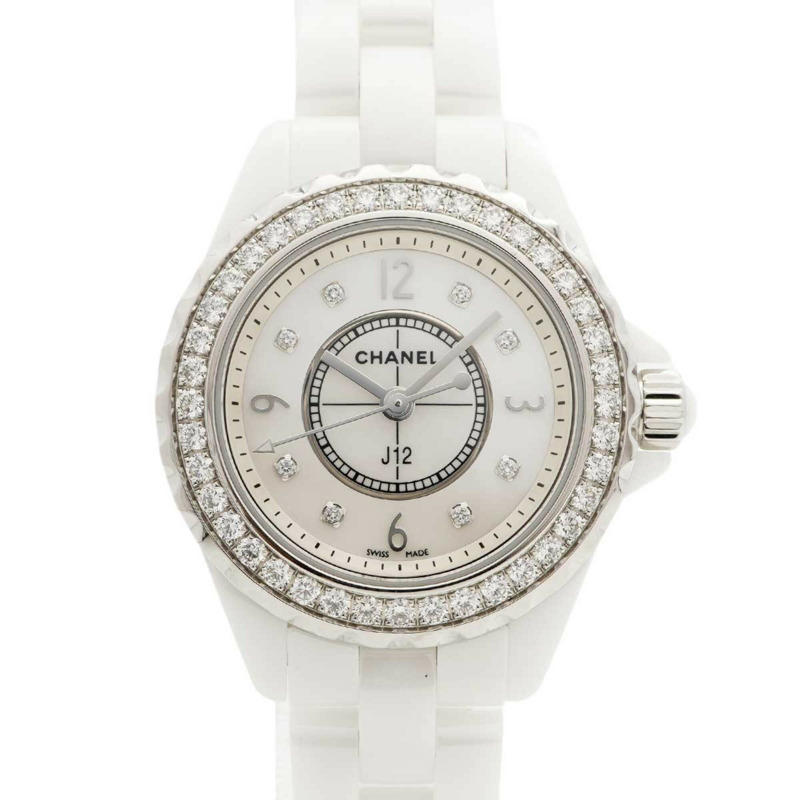 香奈兒 J12 H2572 白色錶盤女錶-0