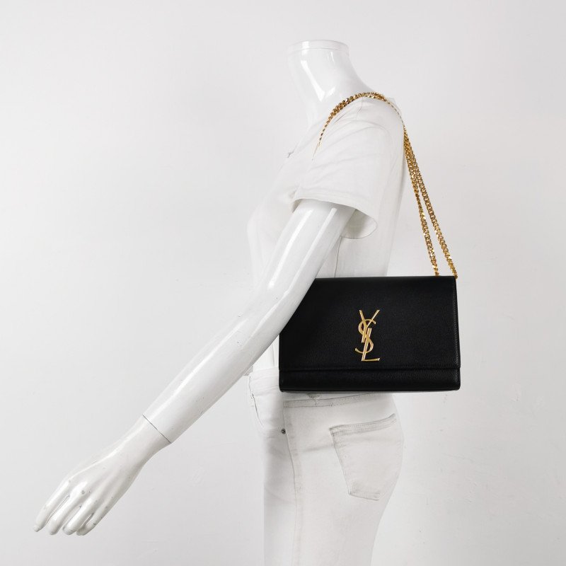 Saint Laurent Kate凱特包中牛皮純色YSL標誌單肩包-1