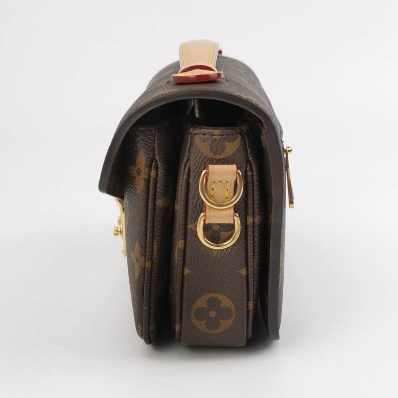 Louis Vuitton (LV) Pochette Metis East West植鞣革老花斜背包單肩包晶片款-2