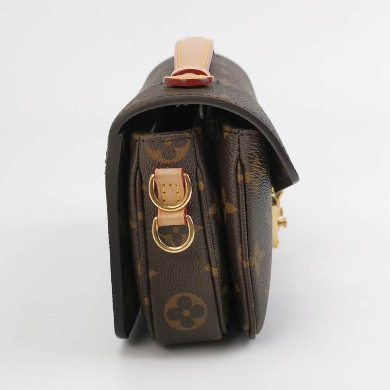 Louis Vuitton (LV) Pochette Metis East West植鞣革老花斜背包單肩包晶片款-3