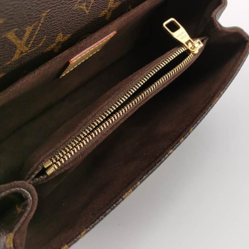 Louis Vuitton (LV) Pochette Metis East West植鞣革老花斜背包單肩包晶片款-6