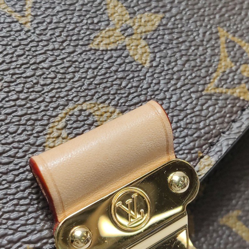 Louis Vuitton (LV) Pochette Metis East West植鞣革老花斜背包單肩包晶片款-13