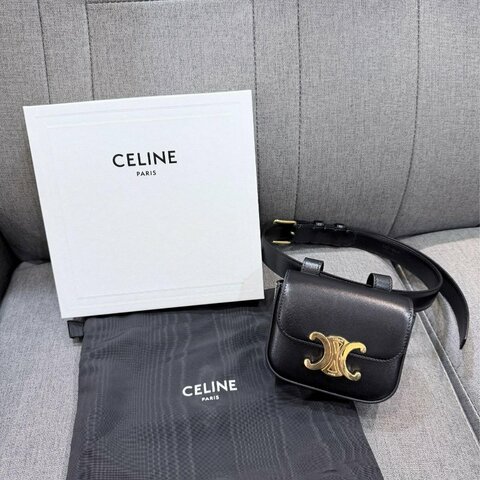 💎Han's house精品服飾💎CELINE 凱旋門 小牛皮 腰包 側背包 原價53000