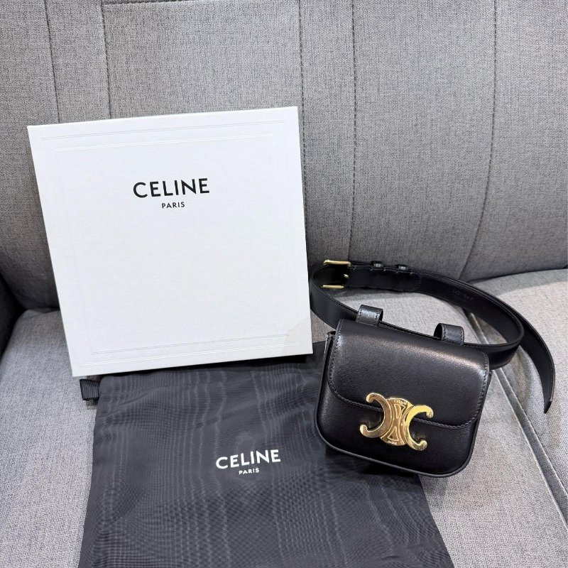 💎Han's house精品服飾💎CELINE 凱旋門 小牛皮 腰包 側背包 原價53000-0