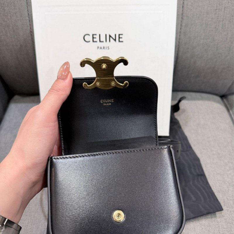 💎Han's house精品服飾💎CELINE 凱旋門 小牛皮 腰包 側背包 原價53000-1