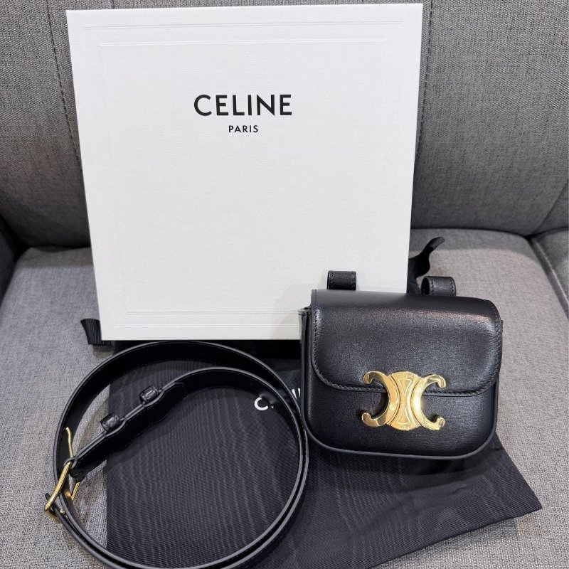 💎Han's house精品服飾💎CELINE 凱旋門 小牛皮 腰包 側背包 原價53000-3