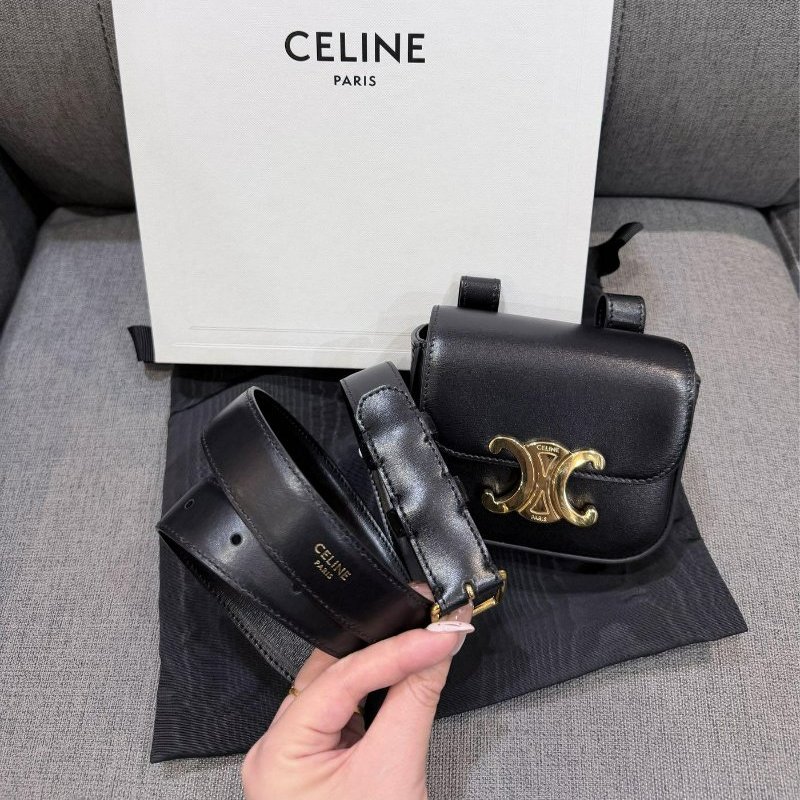 💎Han's house精品服飾💎CELINE 凱旋門 小牛皮 腰包 側背包 原價53000-4