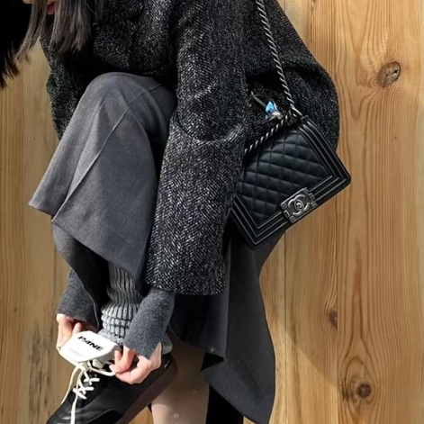 CHANEL香奈兒Leboy20小號閒置復古黑銀扣包況啵好🪿🪿-2