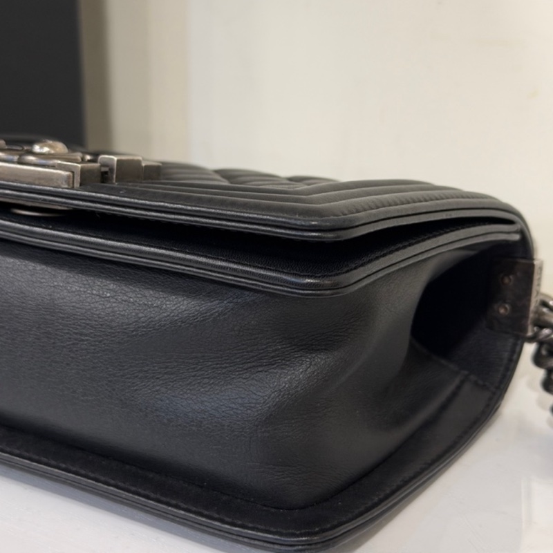 CHANEL香奈兒Leboy20小號閒置復古黑銀扣包況啵好🪿🪿-19