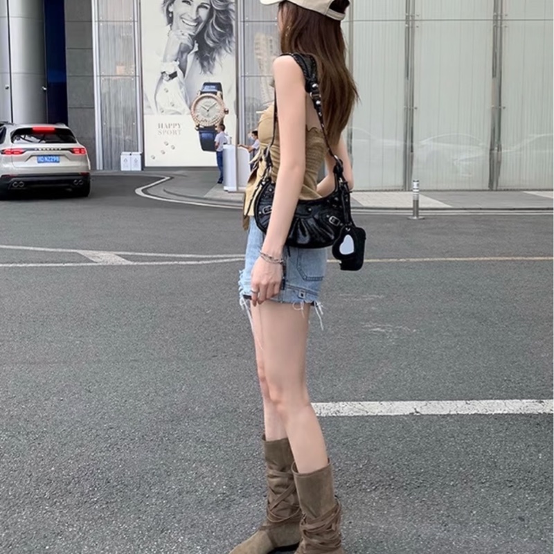 99新 Balenciaga 巴黎世家 黑銀 le cagole系列 鉚釘機車包 含心形化妝鏡 單肩-7