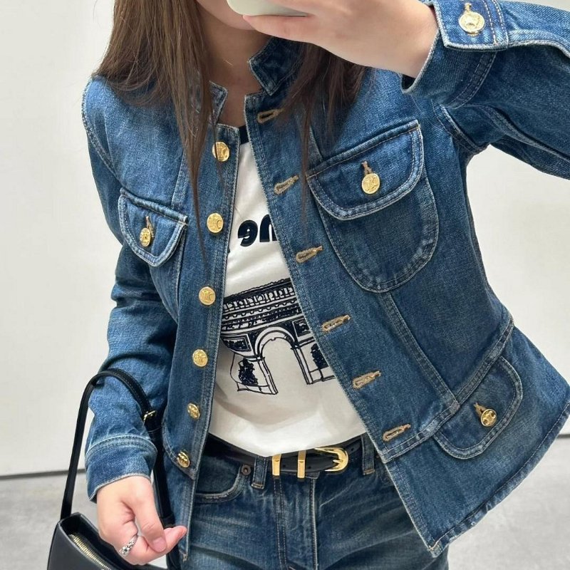💎Han's house精品服飾💎celine 凱旋門 牛仔 外套 現貨 XS 原價75000-4