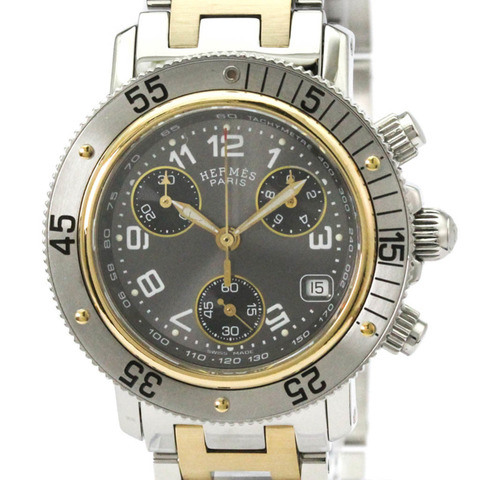 愛馬仕 Clipper Diver 計時碼錶 18K 金精鋼腕錶 CL2.320 拋光