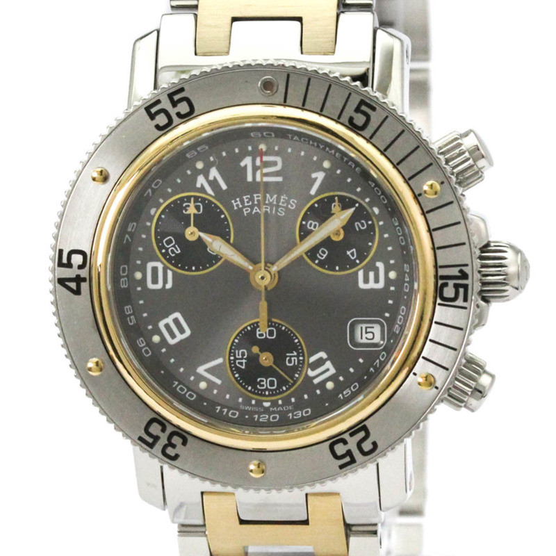 愛馬仕 Clipper Diver 計時碼錶 18K 金精鋼腕錶 CL2.320 拋光-0