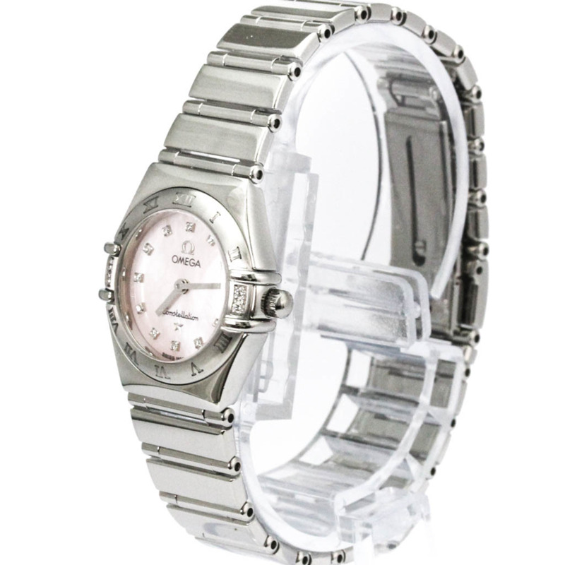 歐米茄星座系列 My Choice 鑽石粉紅珍珠貝母腕錶 1566.66 拋光款-1