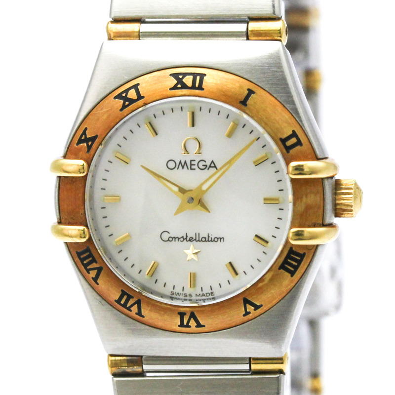 歐米茄星座系列珍珠母貝18K金精鋼女錶1362.70拋光款-0