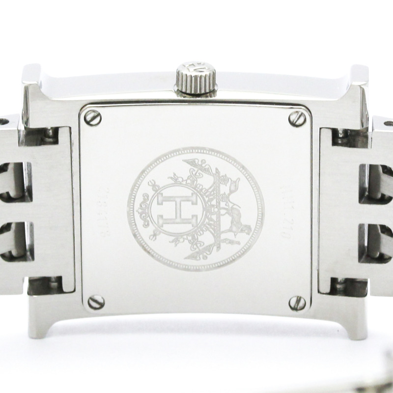 愛馬仕 H 系列女士腕錶，鑲鑽粉紅色珍珠母貝錶盤，型號 HH1.210，拋光處理-6