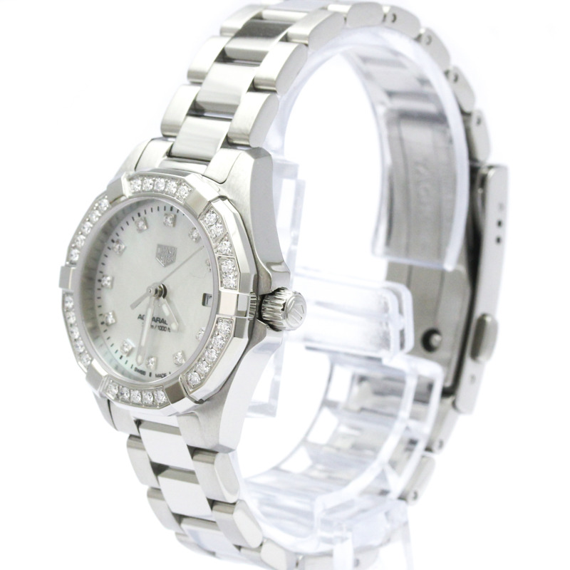 豪雅競潛系列女士鑽石珍珠母貝錶盤石英錶 WBD1415 拋光-1