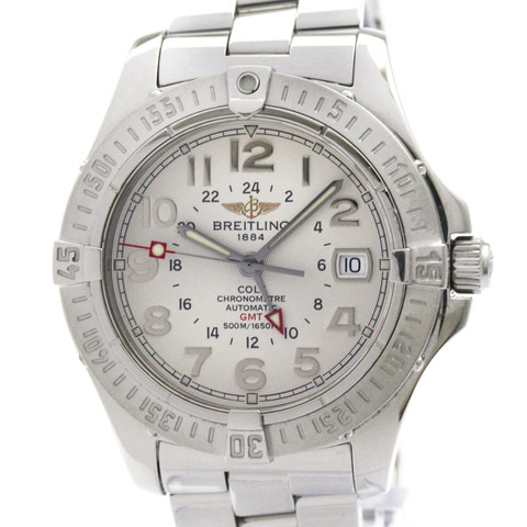 百年靈 Colt GMT 不鏽鋼自動男士腕錶 A32350 拋光