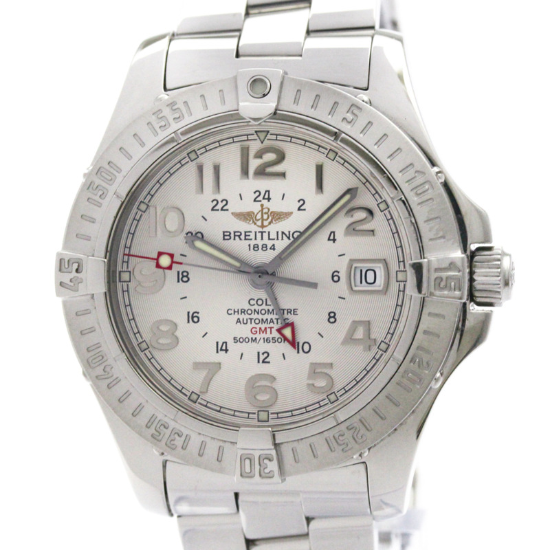 百年靈 Colt GMT 不鏽鋼自動男士腕錶 A32350 拋光-0