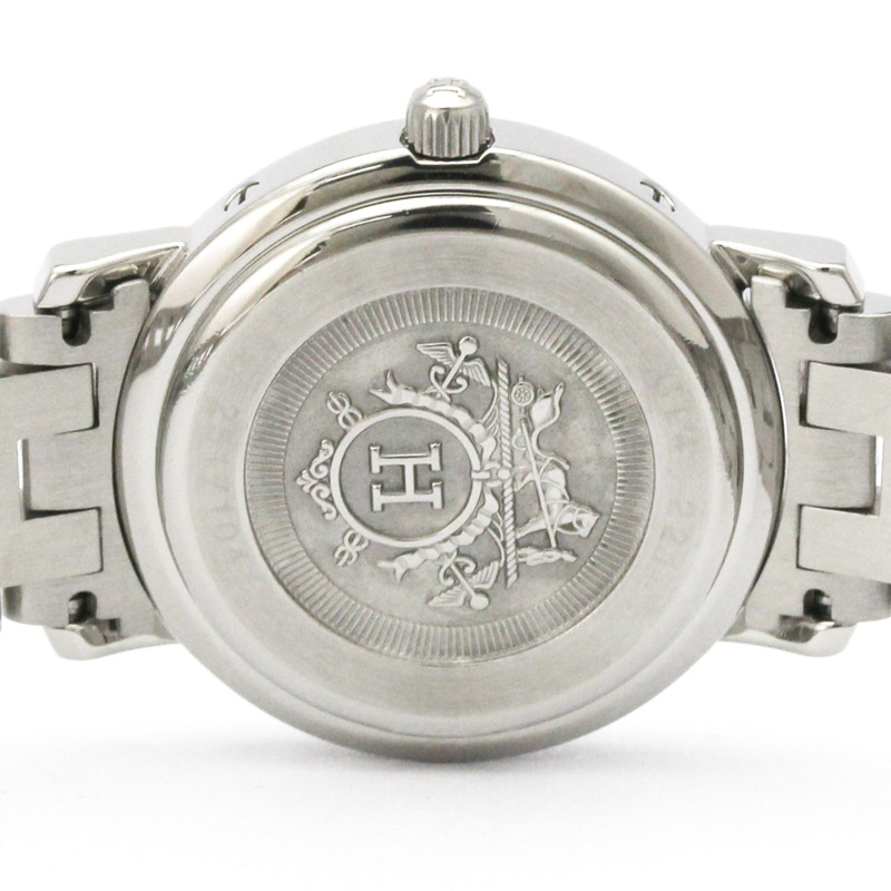 愛馬仕 Clipper 珍珠母貝錶盤粉金鍍層精鋼腕錶 CL4.221 拋光-5