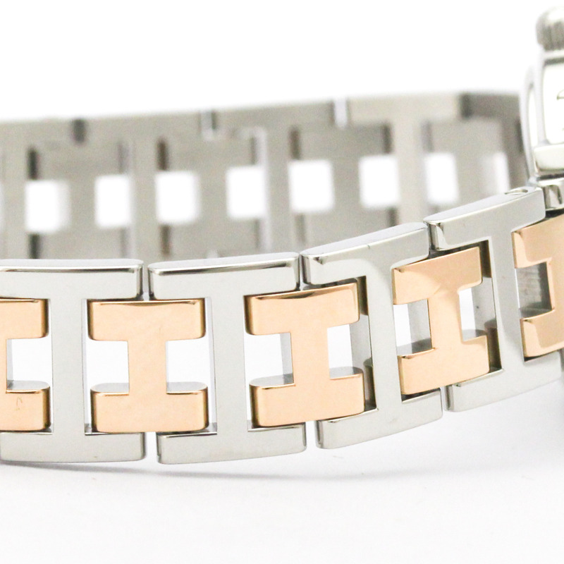 愛馬仕 Clipper 珍珠母貝錶盤粉金鍍層精鋼腕錶 CL4.221 拋光-6