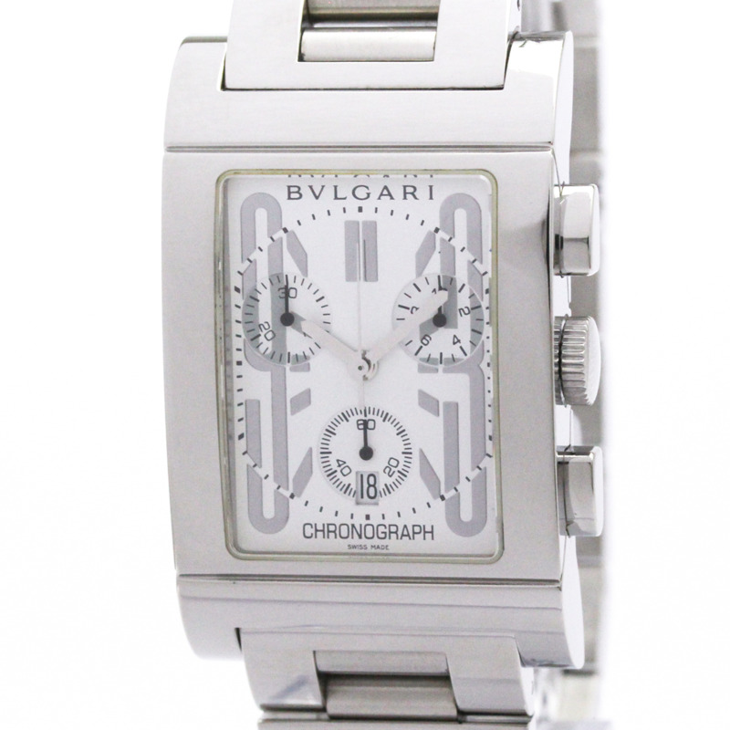 寶格麗 Rettangolo 系列不鏽鋼石英男士腕錶 RTC49S 拋光款-0