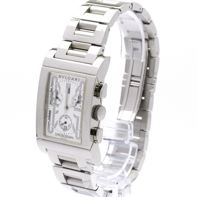 寶格麗 Rettangolo 系列不鏽鋼石英男士腕錶 RTC49S 拋光款-1