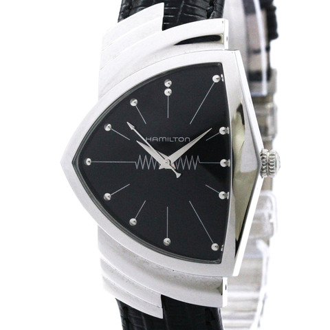 漢密爾頓 Ventura 不鏽鋼皮革石英男士腕錶 H244112 拋光