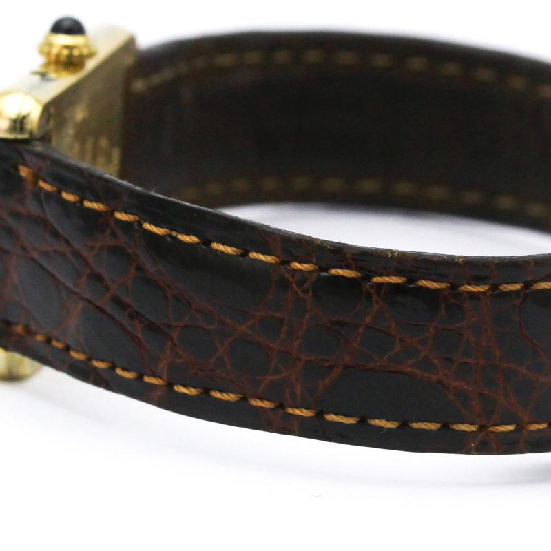 卡地亞 Must Tank 鍍金石英女士腕錶 5057001-2