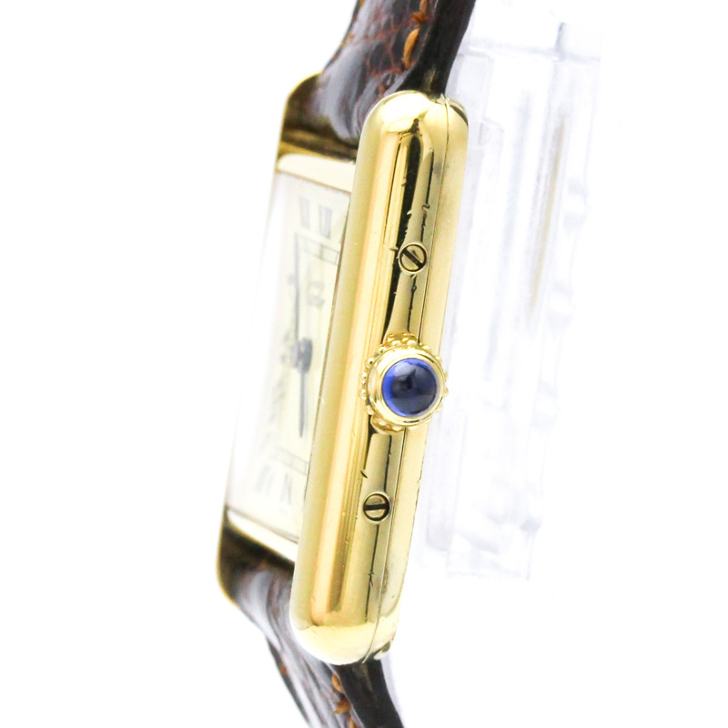 卡地亞 Must Tank 鍍金石英女士腕錶 5057001-3