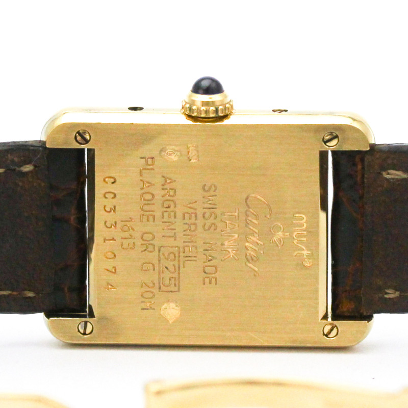 卡地亞 Must Tank 鍍金石英女士腕錶 5057001-5