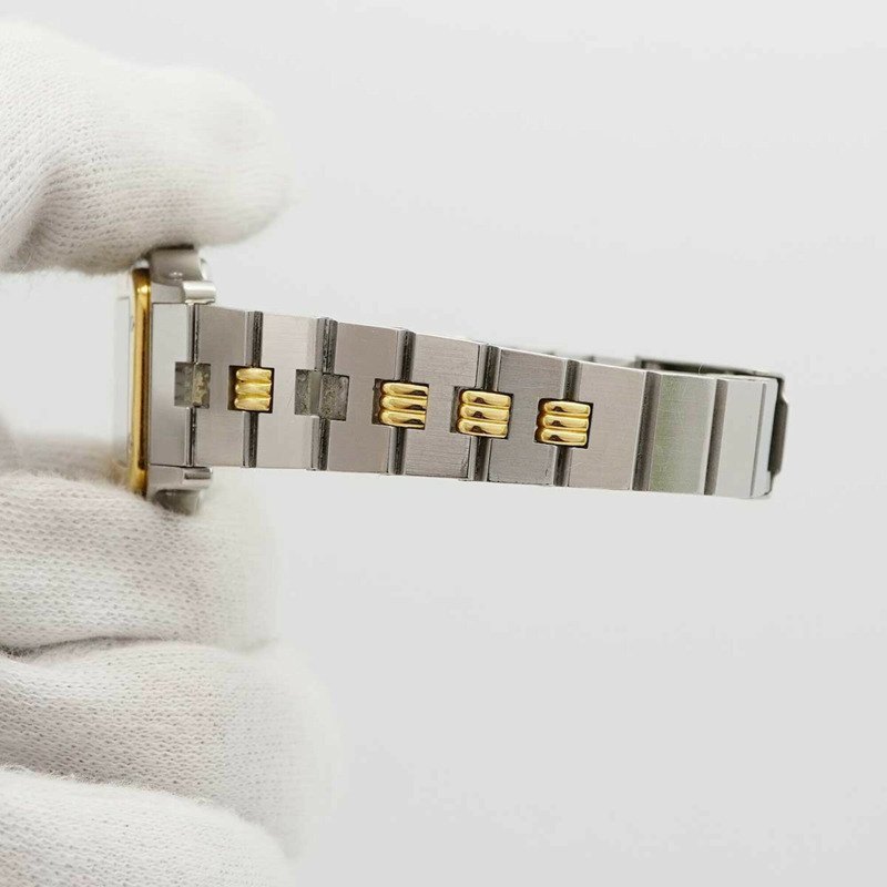 卡地亞 Santos Galbee SM Godron 手鐲 0902 白色錶盤女士腕錶-5