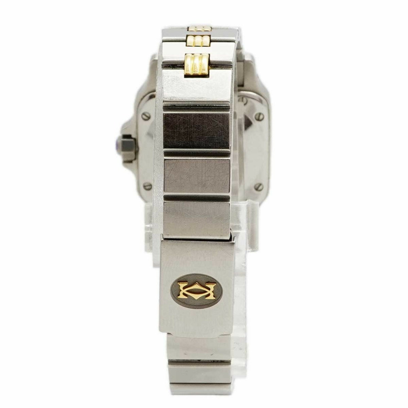 卡地亞 Santos Galbee SM Godron 手鐲 0902 白色錶盤女士腕錶-7