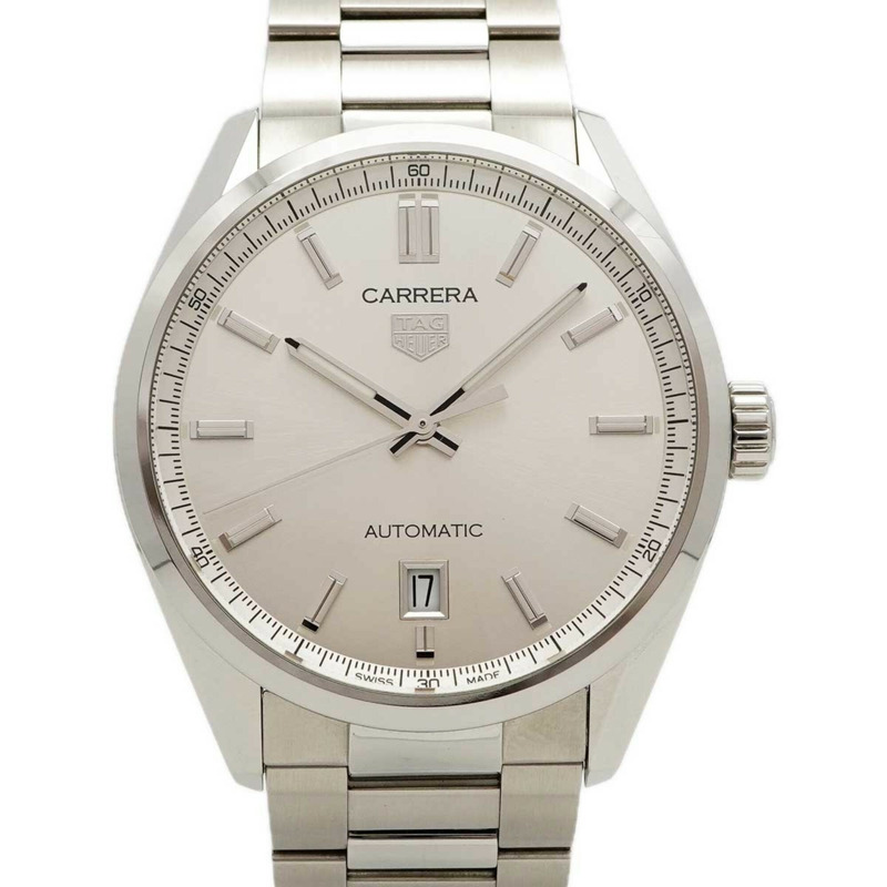 TAG Heuer 豪雅卡萊拉 WBN2111 銀色錶盤男士腕錶-0