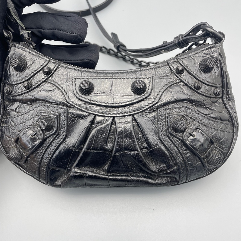 97新 二手巴黎世家lecagole xs腋下斜挎包黑色-5