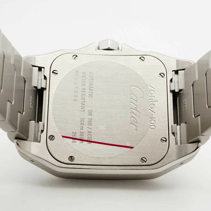 卡地亞 Santos 100 LM W200728G 銀色錶盤男士腕錶-4