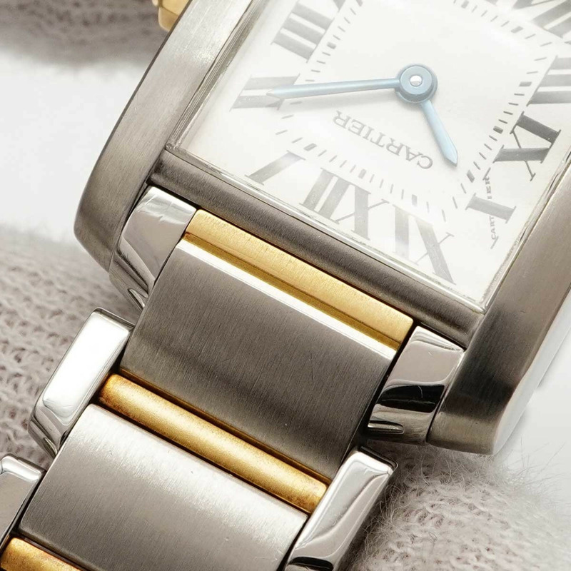 卡地亞 Tank Française SM 雙色 W51007Q4 白色錶盤女錶-6