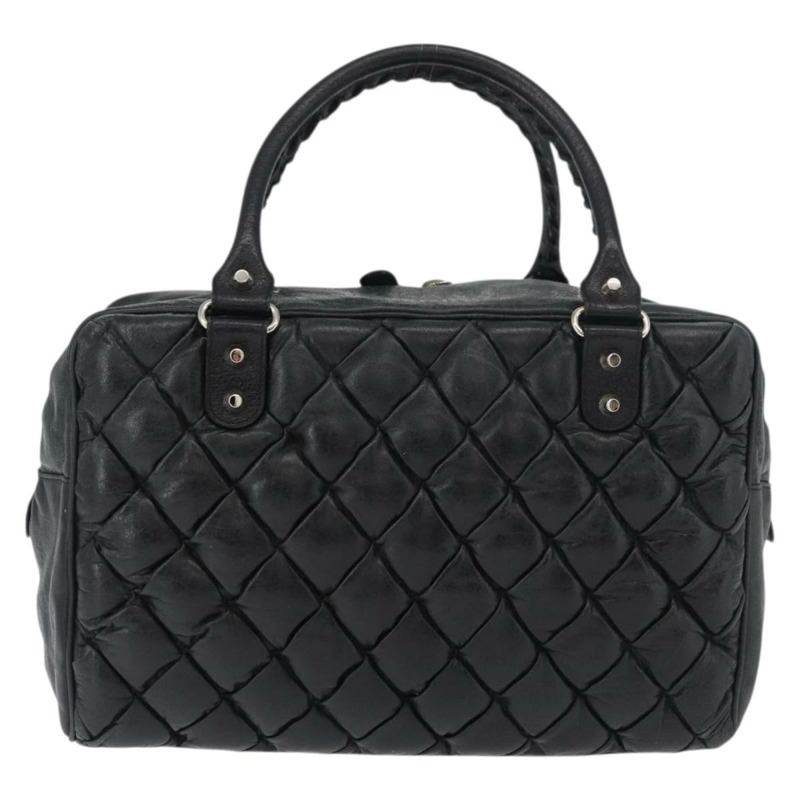 【日本直送】BALENCIAGA Matelasse 手提包，黑色銀色皮革，貨號 168031，正品號 176383A-1