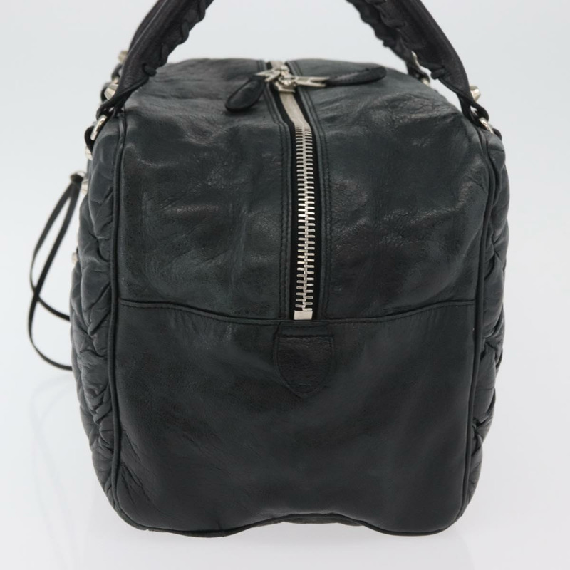 【日本直送】BALENCIAGA Matelasse 手提包，黑色銀色皮革，貨號 168031，正品號 176383A-2
