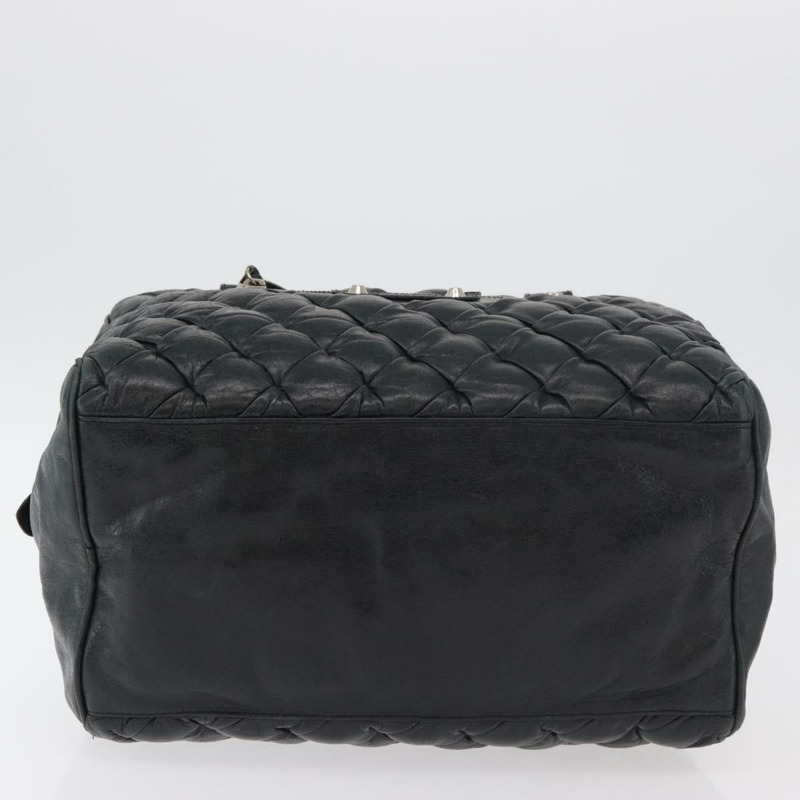 【日本直送】BALENCIAGA Matelasse 手提包，黑色銀色皮革，貨號 168031，正品號 176383A-4