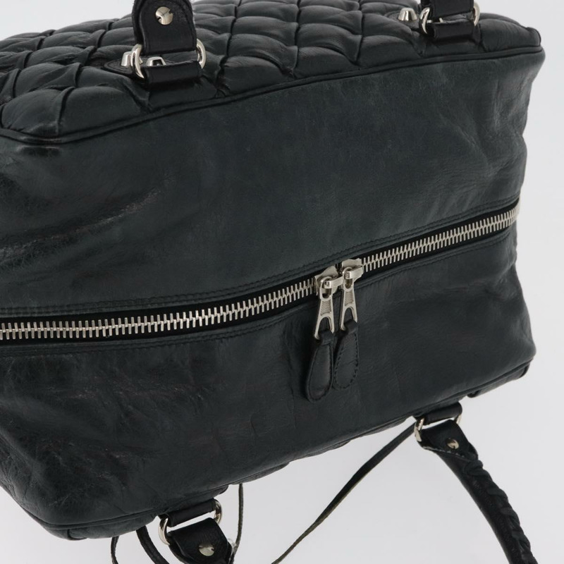 【日本直送】BALENCIAGA Matelasse 手提包，黑色銀色皮革，貨號 168031，正品號 176383A-5