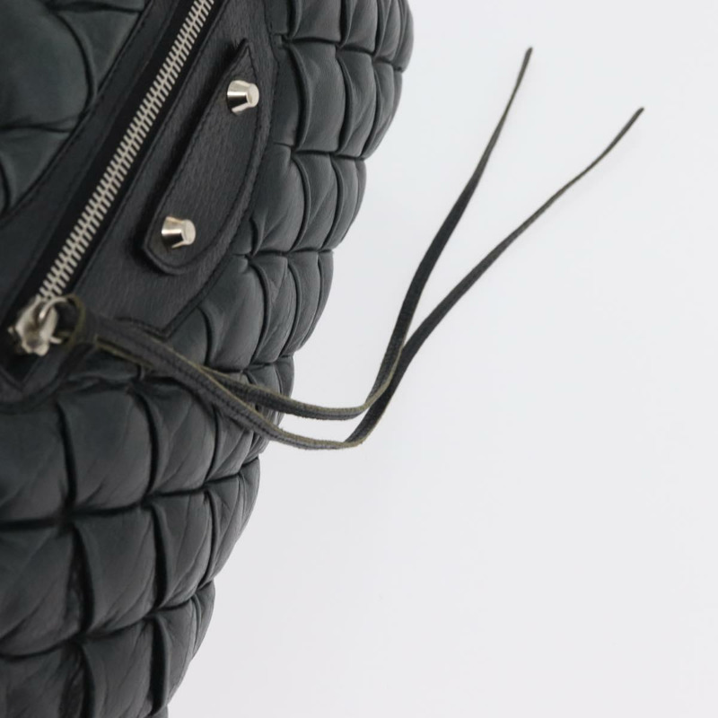【日本直送】BALENCIAGA Matelasse 手提包，黑色銀色皮革，貨號 168031，正品號 176383A-9