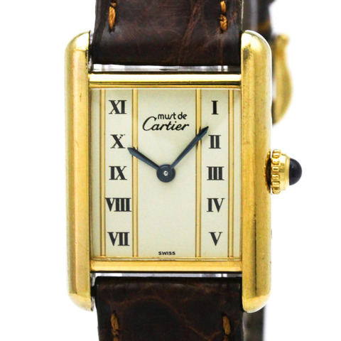 卡地亞 Must Tank 鍍金石英女士腕錶 5057001